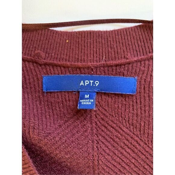 Apt 9 Burgundy Crossover Long Sweater ✝️ - Picture 3 of 11